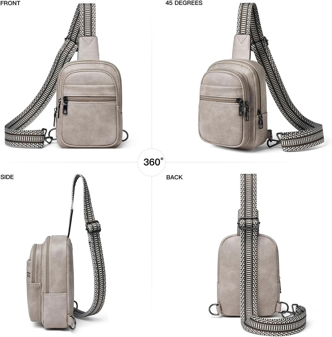 3L SMALL Sling Bag Fanny Packs For Women Men Mini Crossbody Chest Belt Travel Bag Purse Handbag Faux Leather Fashion Cute