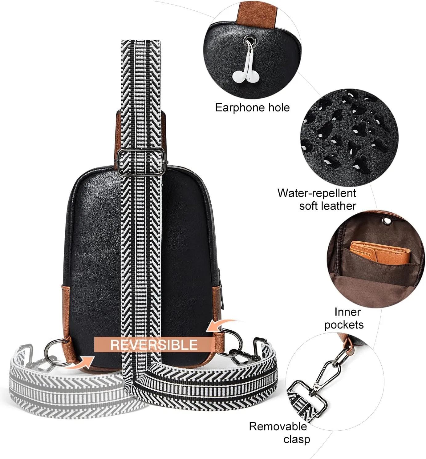 3L SMALL Sling Bag Fanny Packs For Women Men Mini Crossbody Chest Belt Travel Bag Purse Handbag Faux Leather Fashion Cute