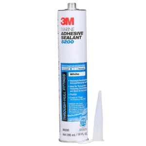 3M Marine Adhesive Sealant 5200 (06504) Permanent Bonding and Sealing for Boats and RVs Above and Below the Waterline Waterproof Repair, Black, 10 fl oz Cartridge