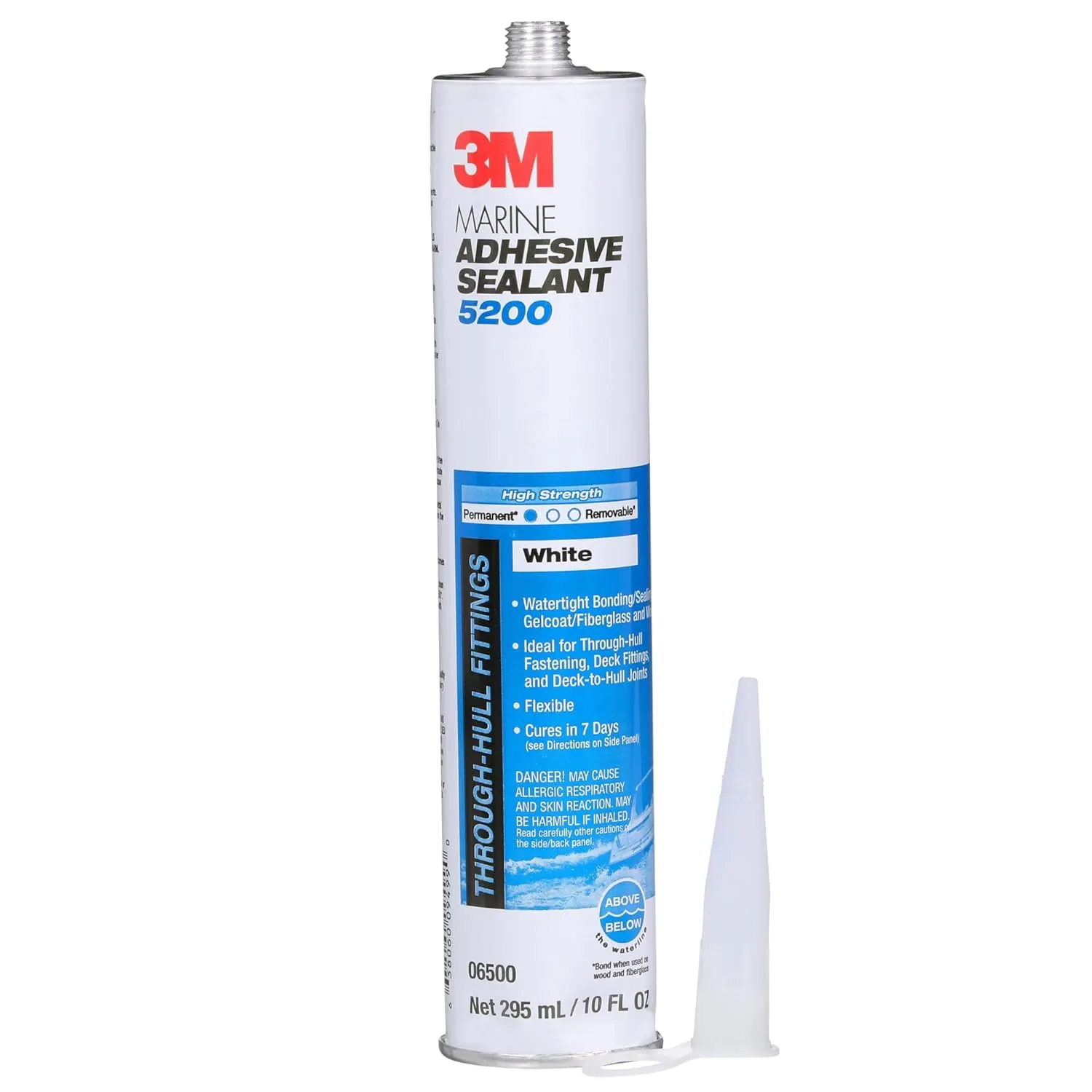 3M Marine Adhesive Sealant 5200 (06504) Permanent Bonding and Sealing for Boats and RVs Above and Below the Waterline Waterproof Repair, Black, 10 fl oz Cartridge