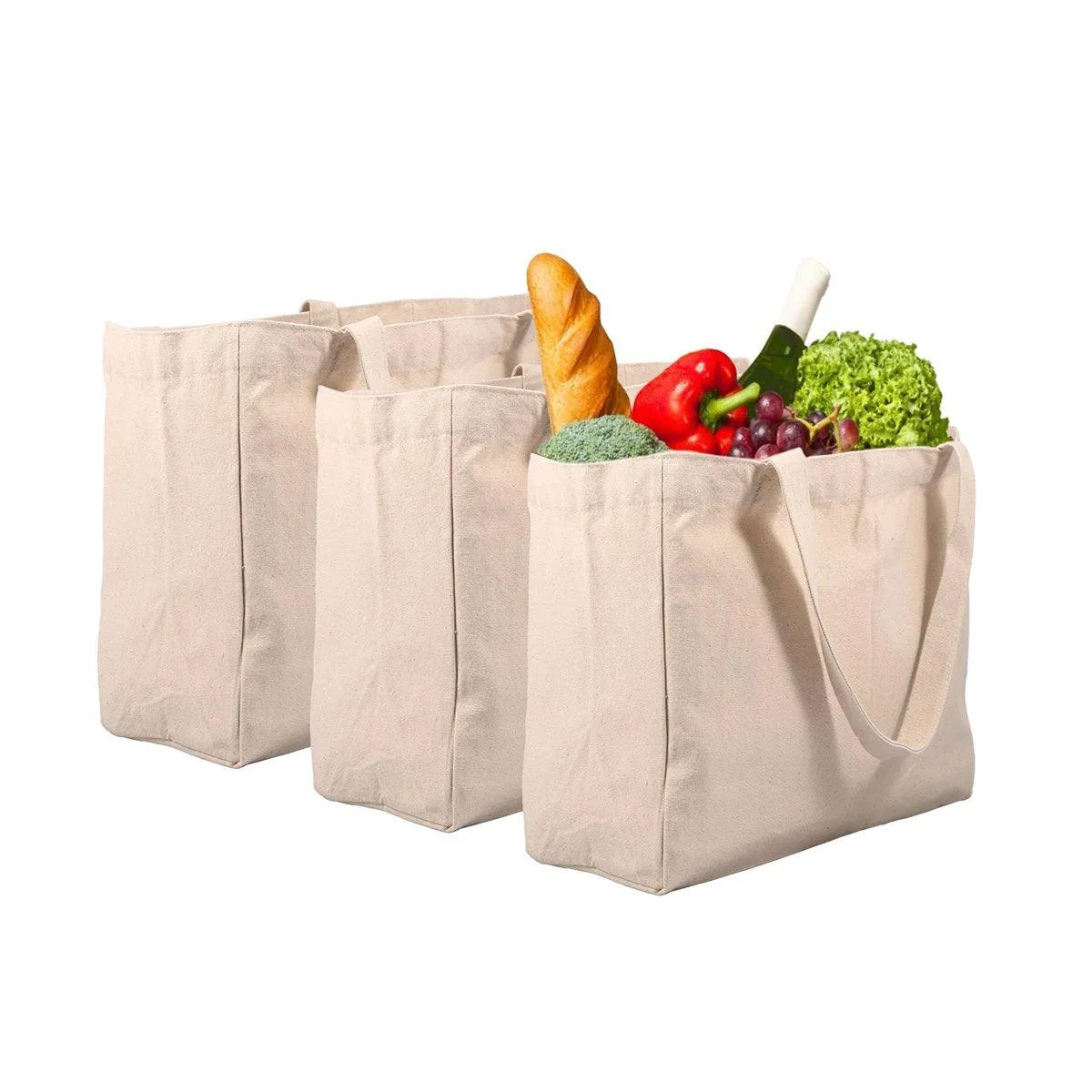 3pcs Casual Shoulder Bag Large Capacity Canvas Tote Bag for Shopping Life Use