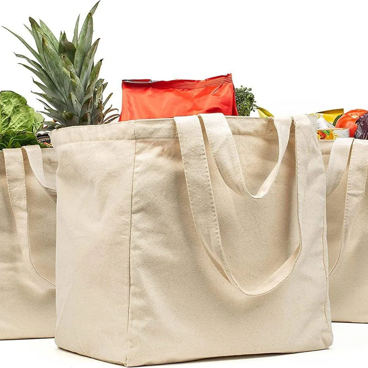 3pcs Casual Shoulder Bag Large Capacity Canvas Tote Bag for Shopping Life Use