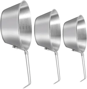 3pcs Collapsible Camping Bowl Set Stainless Steel Multi-use Food Bowl with Folding Handle Portable for Hiking