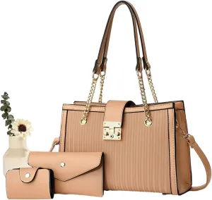 3Pcs Handbags Sets for Women Large Tote Bags Cute Crossbody Purses