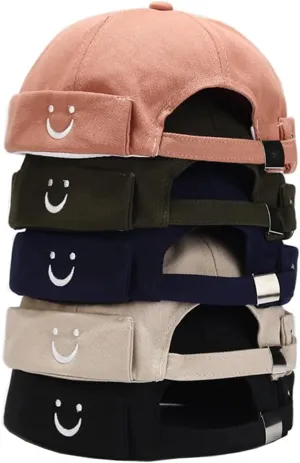 4 Pack Docker Hat Brimless Hats Skullcap Beanie Hat Cap for Men Women Corduroy Retro Style Rolled Cuff Harbour Hat