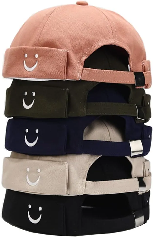 4 Pack Docker Hat Brimless Hats Skullcap Beanie Hat Cap for Men Women Corduroy Retro Style Rolled Cuff Harbour Hat