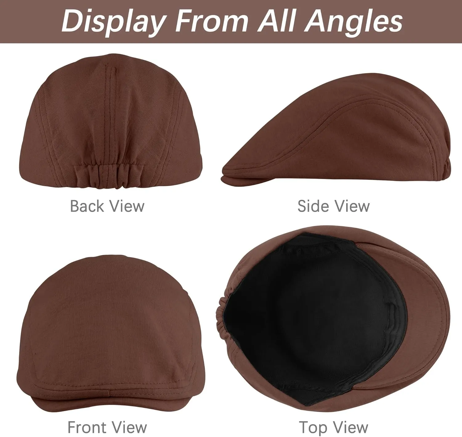 4 Pieces Newsboy Men's Hat Newsboy Cap Flat Cap Soft Stretch Fit Men Cap Cabbie Hunting Cap for Men Outdoor Daily Use