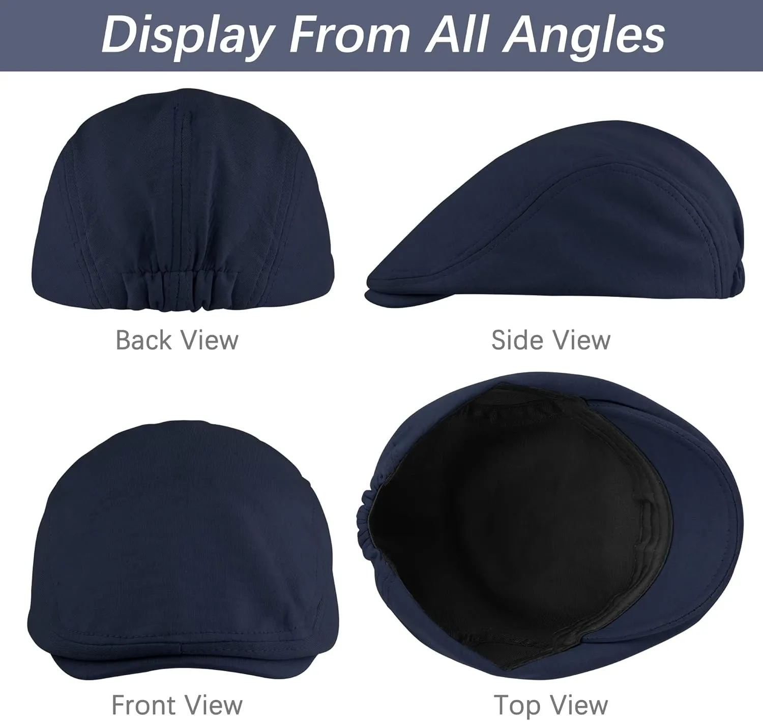 4 Pieces Newsboy Men's Hat Newsboy Cap Flat Cap Soft Stretch Fit Men Cap Cabbie Hunting Cap for Men Outdoor Daily Use