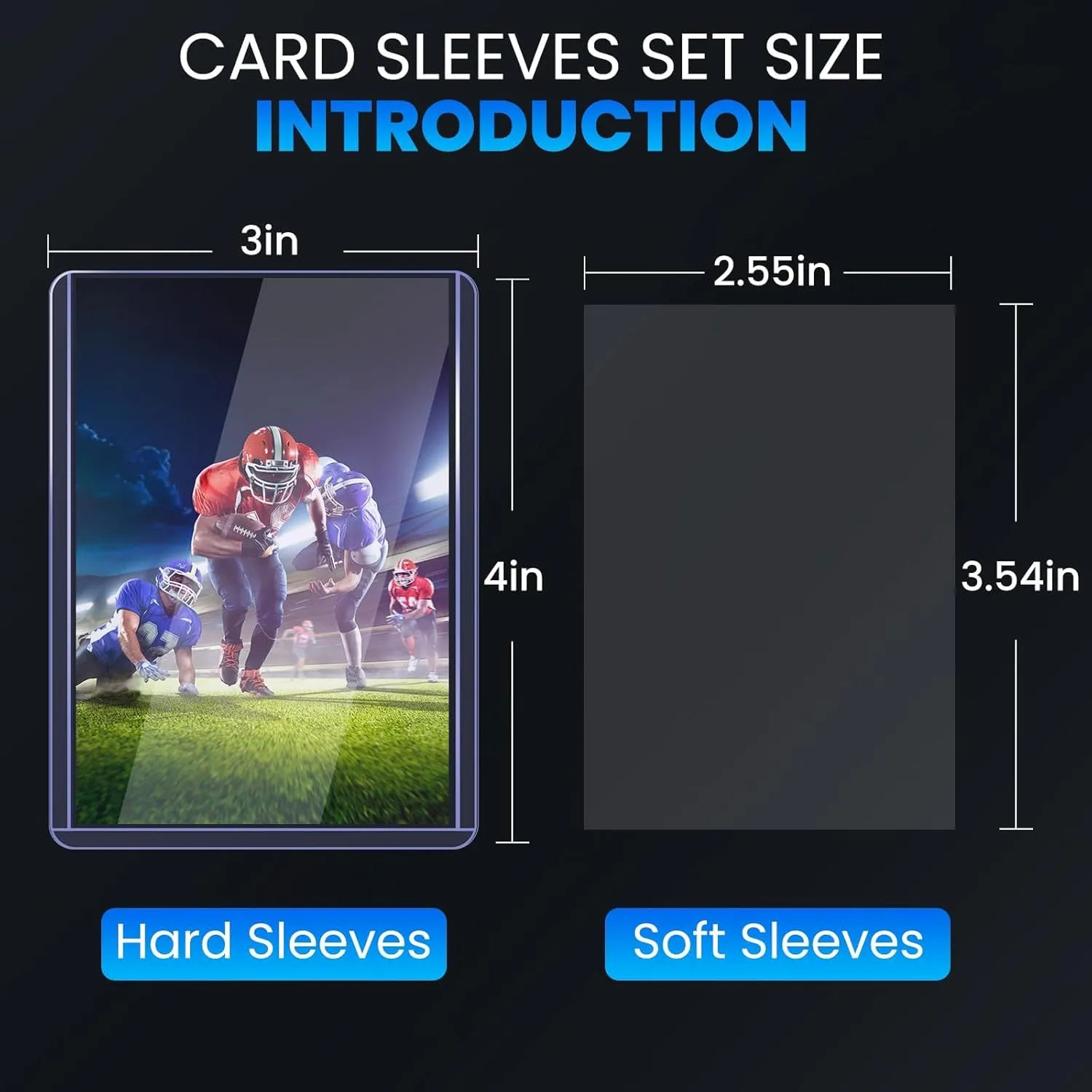 400 Packs Card Sleeves Top Loads for Cards,3" x 4" Baseball Card Protectors,Trading Cards Sleeve Hard Plastic Fit for Baseball, Football Cards (200 Hard Sleeves   200 Soft Sleeve)
