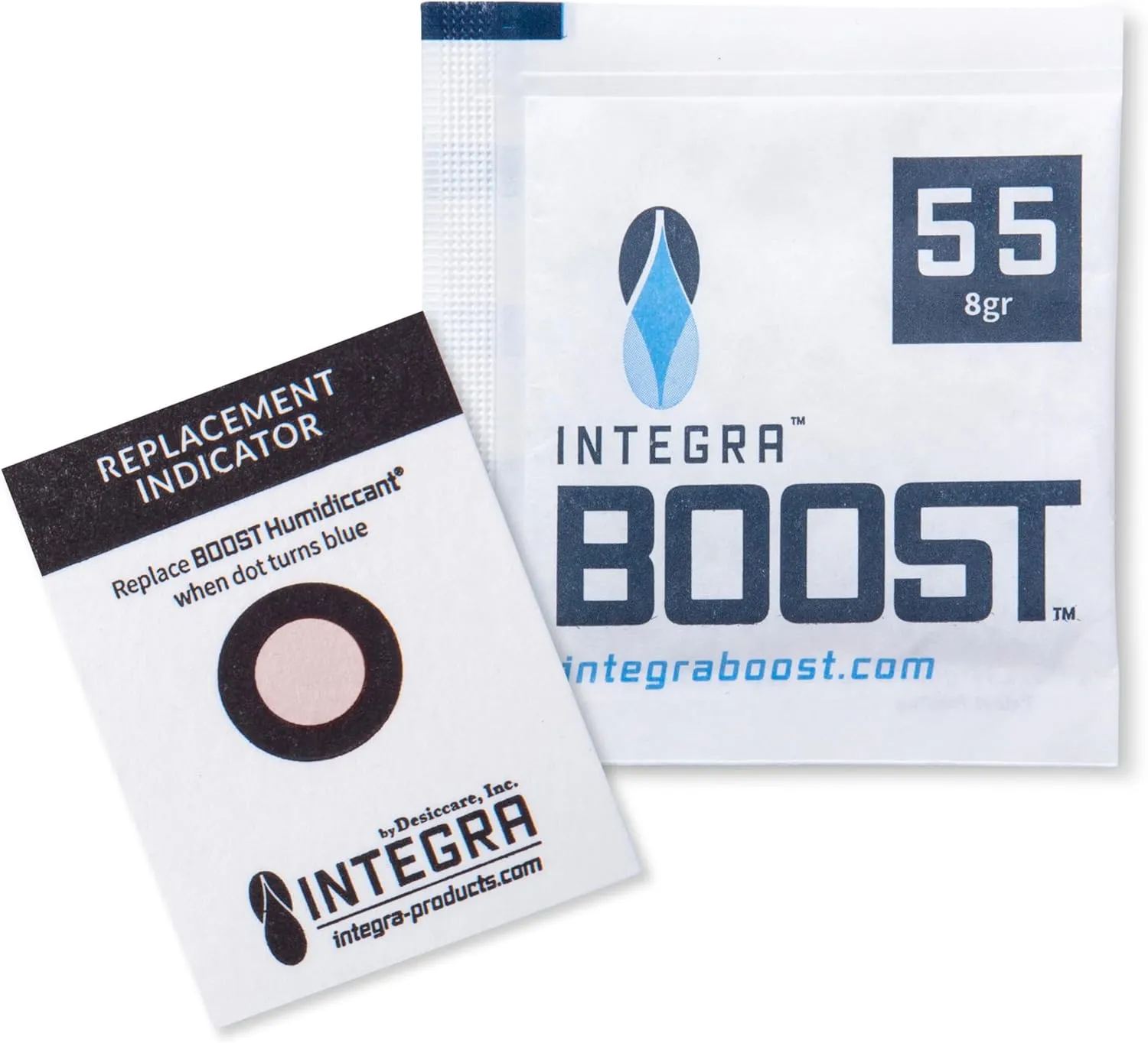 55% RH Level - 8 Gram Size - Two-Way Humidity Control Pack Incl. Replacement Indicator Cards - Food Storage & Herbs Preserver Moisture Balancer, Protects 1 OZ (Pack of 20)