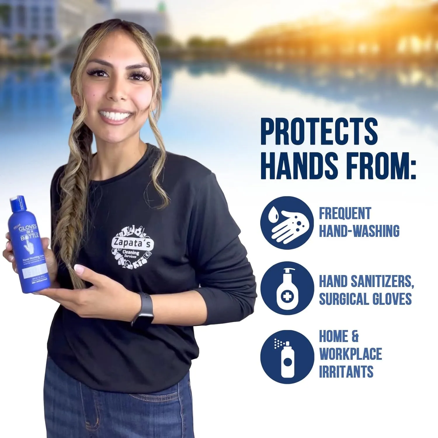 6-Pack Gloves In A Bottle Shielding Lotion with Dispenser for Dry Skin, 8 ounce