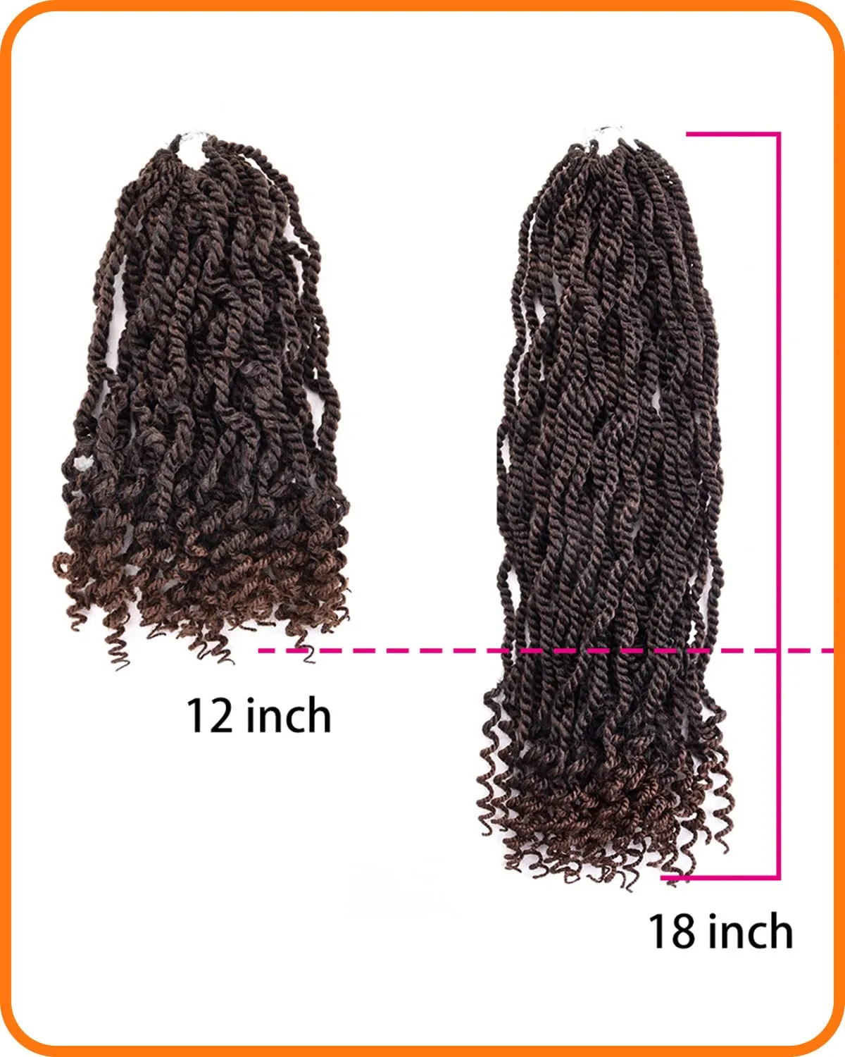 6 Packs Wavy Senegalese Twist Crochet Hair 12 Inch Crochet Braids Senegalese Twist Synthetic Braiding Hair Extension (T30#, 12 Inch)