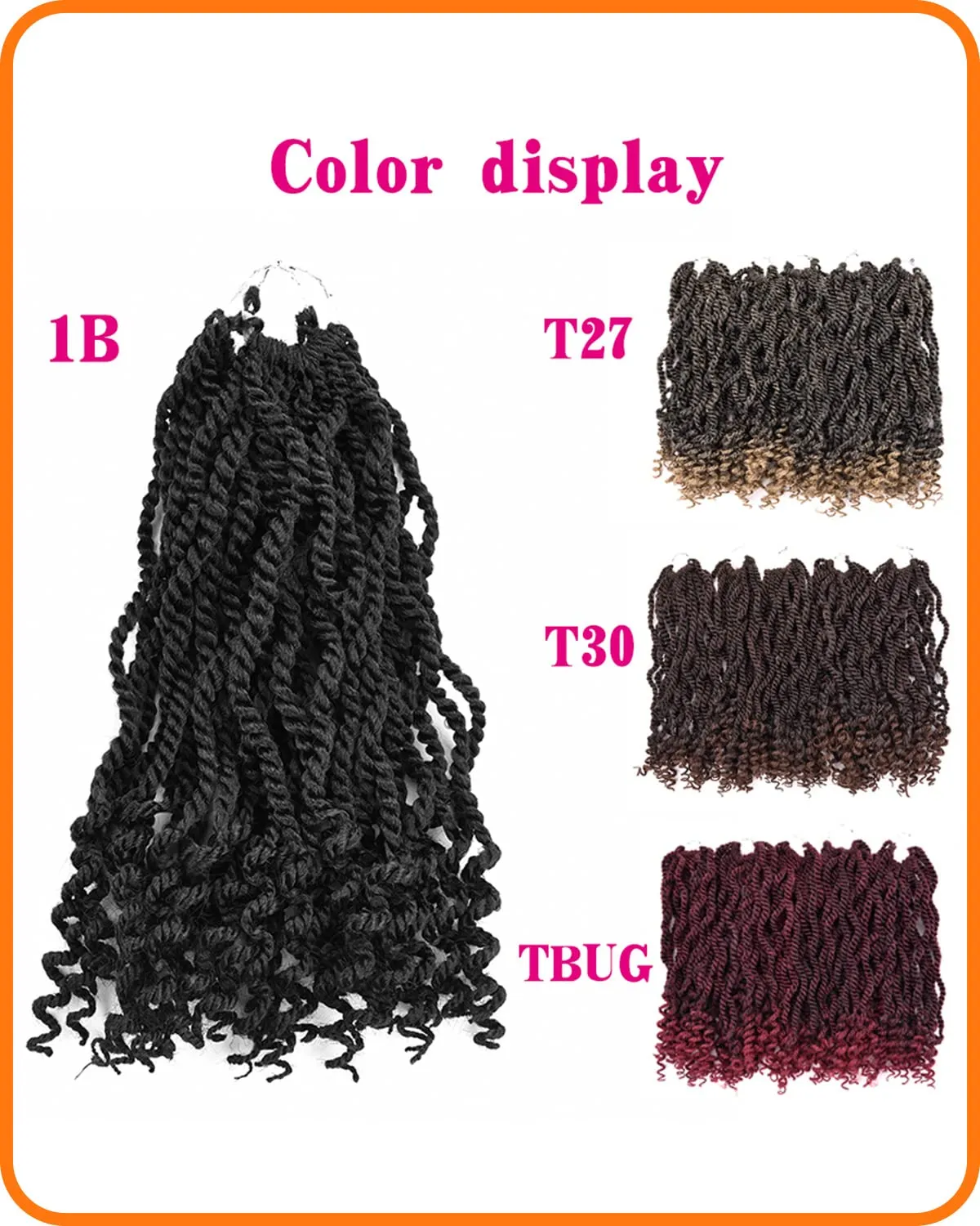 6 Packs Wavy Senegalese Twist Crochet Hair 12 Inch Crochet Braids Senegalese Twist Synthetic Braiding Hair Extension (T30#, 12 Inch)