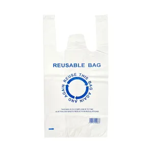680pcs 26×50cm Eco Design Reusable Plastic Singlet Shopping Bags Grocery Carry Checkout