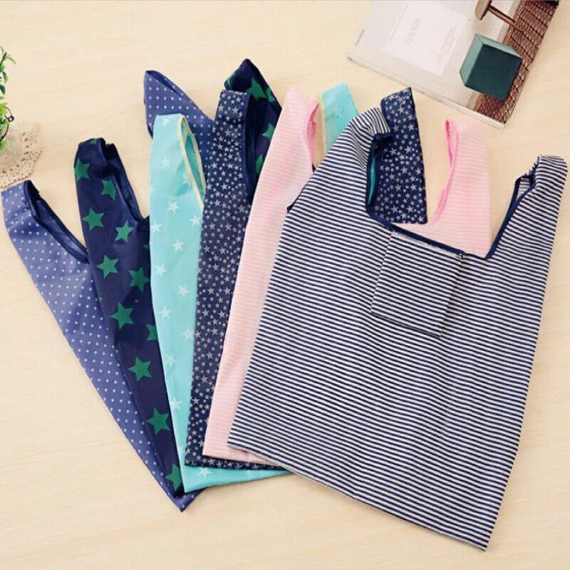 6X Nylon Reusable Foldable Recycle Grocery Shopping Carry Bags Tote Handbags Eco