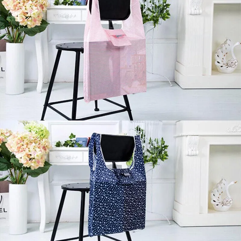6X Nylon Reusable Foldable Recycle Grocery Shopping Carry Bags Tote Handbags Eco