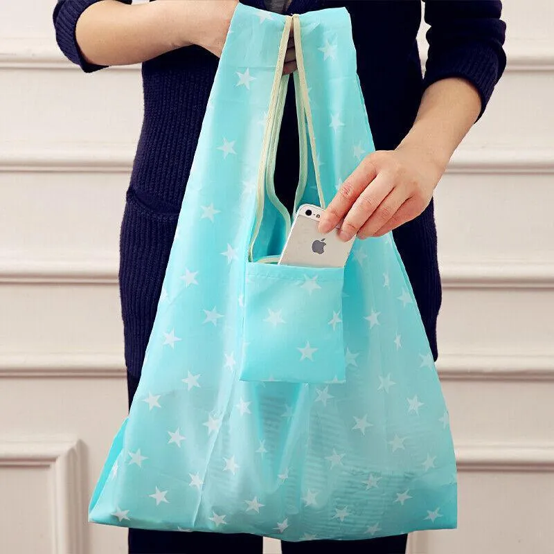 6X Nylon Reusable Foldable Recycle Grocery Shopping Carry Bags Tote Handbags Eco