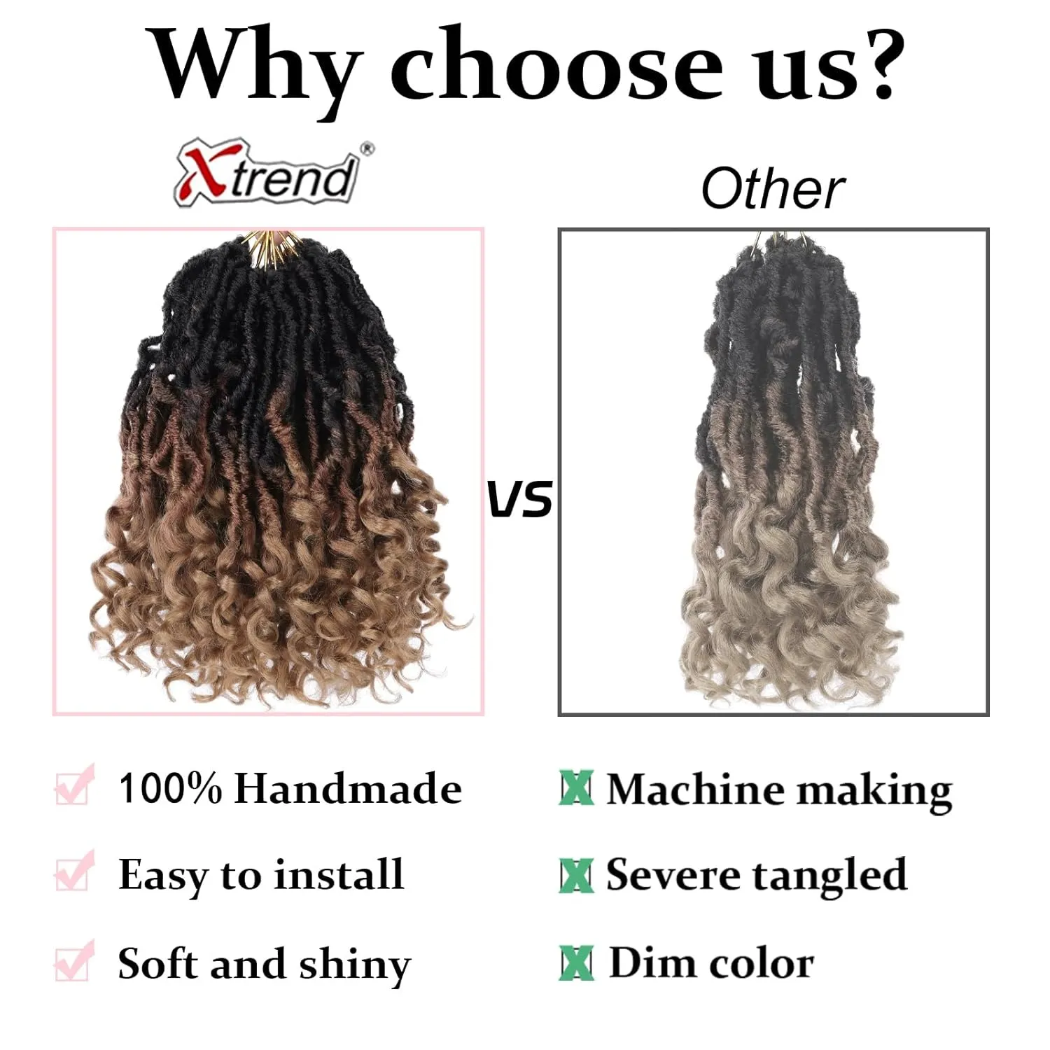 7 Packs Faux Locs Crochet Hair 10 Inch Pre-looped Soft Locs Crochet Hair With Curly Ends Bohemian Goddess Locs Crochet Hair Extensions for Women (12Strands/pack 1B3027#)