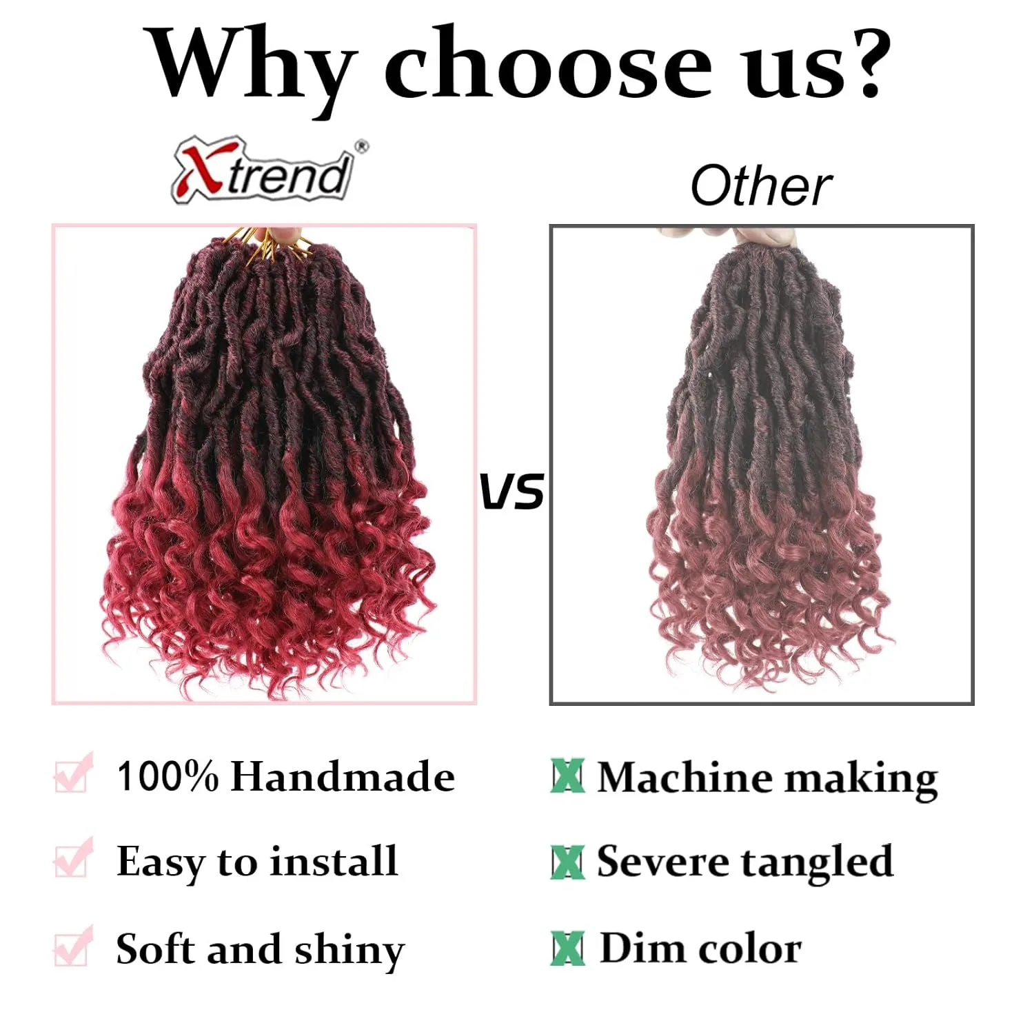 7 Packs Faux Locs Crochet Hair 10 Inch Pre-looped Soft Locs Crochet Hair With Curly Ends Bohemian Goddess Locs Crochet Hair Extensions for Women (12Strands/pack TBUG#)