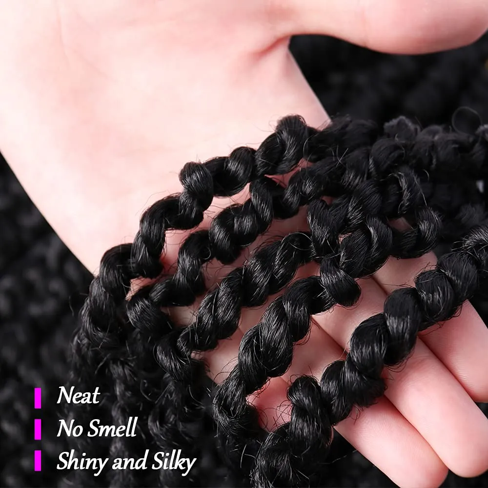 7 Packs Passion Twist Crochet Hair 14 Inch Pre-Looped Passion Twist Hair Pre-twisted Short Crochet Passion Twist Hair Synthetic Crochet Hair for Black Women (1B, 14 Inch)