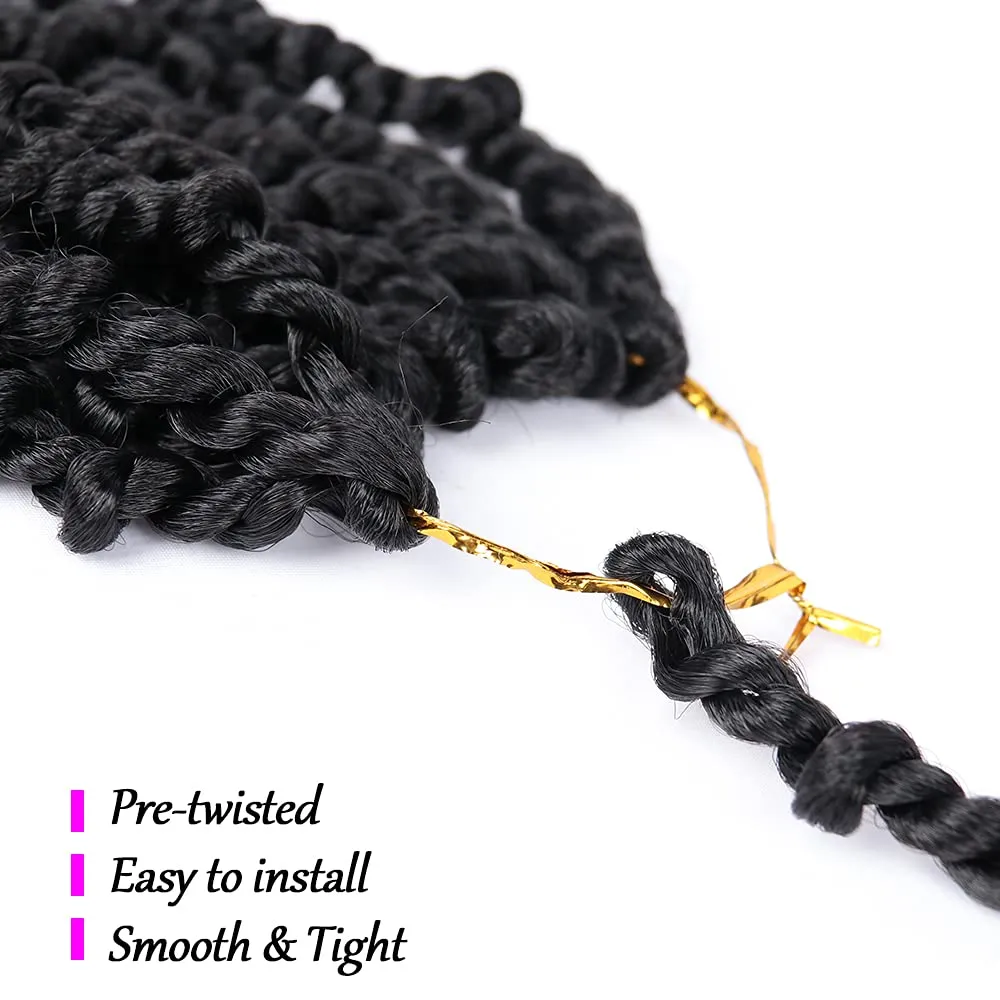 7 Packs Passion Twist Crochet Hair 14 Inch Pre-Looped Passion Twist Hair Pre-twisted Short Crochet Passion Twist Hair Synthetic Crochet Hair for Black Women (1B, 14 Inch)