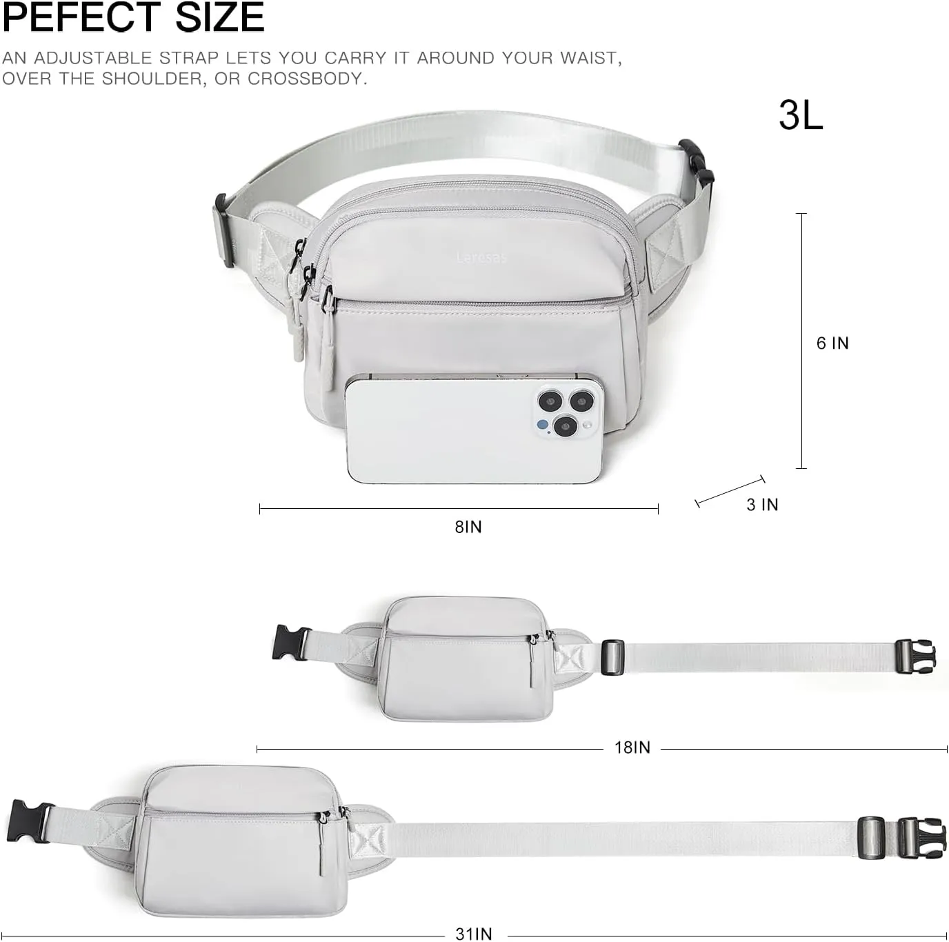 7L Sling Bag for Women Crossbody Bag Sling Purse Fanny Packs Vegan Leather Chest Bag Trendy Handbag Travel Anti Theft