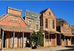 7x5ft Western Town Street Backdrop for Photography Cowboy Old Store Wild West Style Countryside Wood House Background for Kids Man Adult Party Decor Banner Photoshoot Studio Props