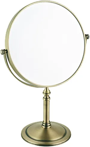 8 Inch Tabletop Makeup Mirror, 360°Swivel Double Side Beauty Cosmetic Mirror, HD Magnification Shaving Mirror for Table, Standing Vanity Mirror for Beauty Salon,Bronze,3X
