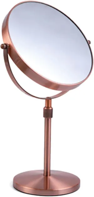 8 Inch Tabletop Rotation Makeup Mirror, Double Side Magnification Cosmetic Mirror, Removable Standing HD Shaving Mirror, Liftable Beauty Mirror for Countertop,Redbronze,3X