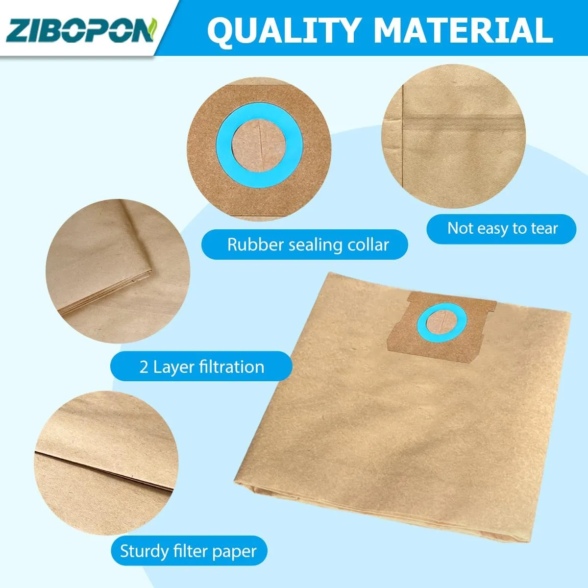 8 Pack DXVA19-4104 Disposable Filter Bags Compatible with DEWALT 5-8 Gallon Wet/Dry Vacuum: DXV05P, DXV05S, DXV06PL, DXV08S, DXV08SL, DXV08SA