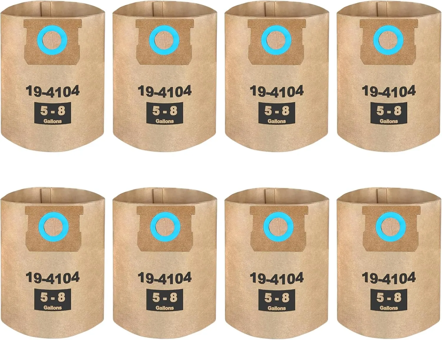 8 Pack DXVA19-4104 Disposable Filter Bags Compatible with DEWALT 5-8 Gallon Wet/Dry Vacuum: DXV05P, DXV05S, DXV06PL, DXV08S, DXV08SL, DXV08SA
