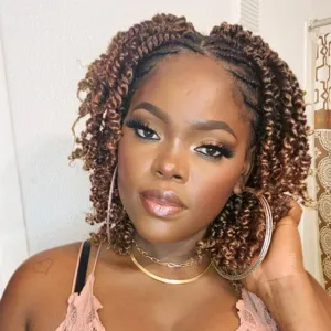8 Packs Passion Twist Hair 10 Inch Pre-twisted Passion Twist Crochet Hair Pre-looped Crochet Braids for Women Passion Twists Braiding Hair Synthetic Hair Extensions (12Strands/Pack; T1B/30#)