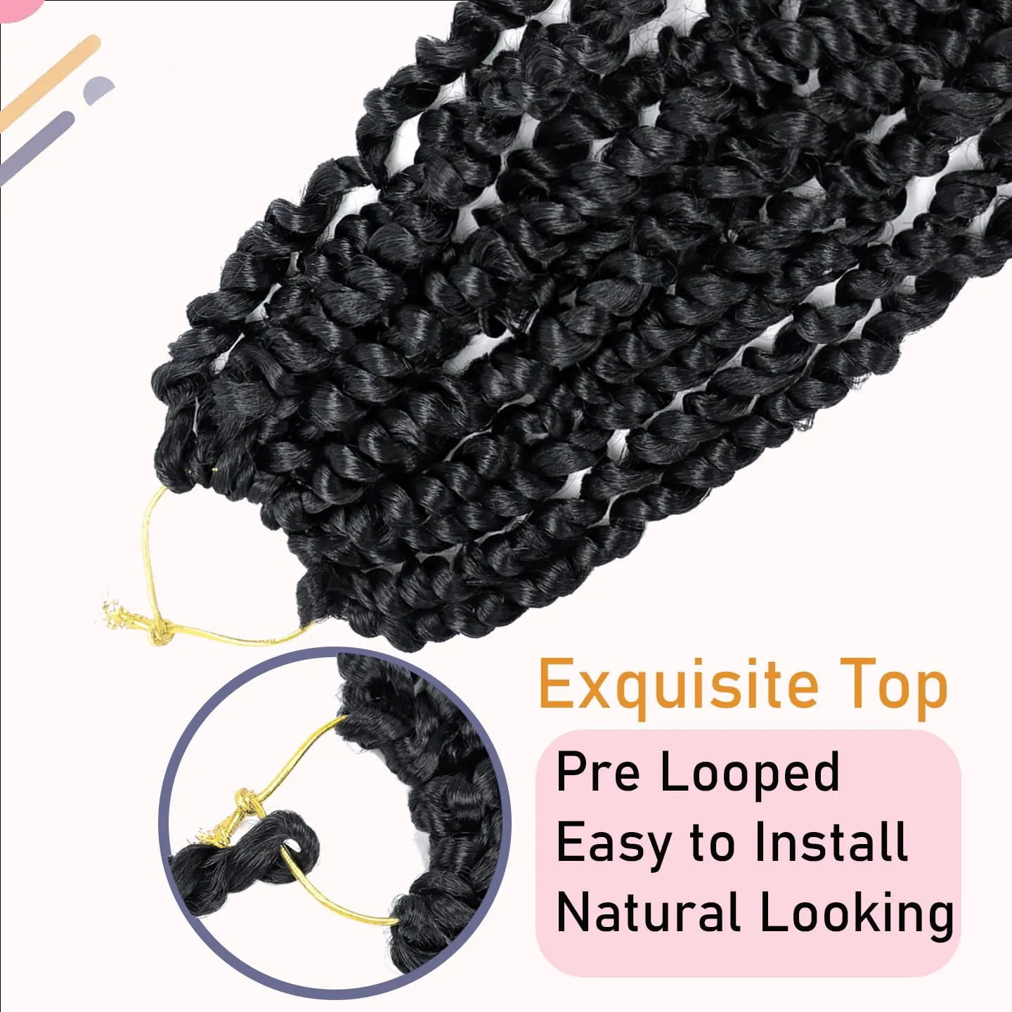 8 Packs Passion Twist Hair 10 Inch Pre-twisted Passion Twist Crochet Hair Pre-looped Crochet Braids Hair for Women Passion Twists Braiding Hair Synthetic Hair Extensions (12Strands/Pack; 1#)