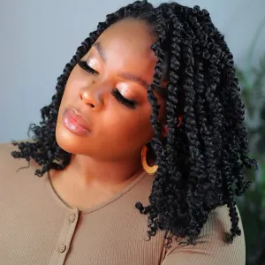 8 Packs Passion Twist Hair 8 Inch Pre-twisted Passion Twist Crochet Hair Pre-looped Crochet Braids Hair for Women Passion Twists Braiding Hair Synthetic Hair Extensions (12Strands/Pack; 1#)
