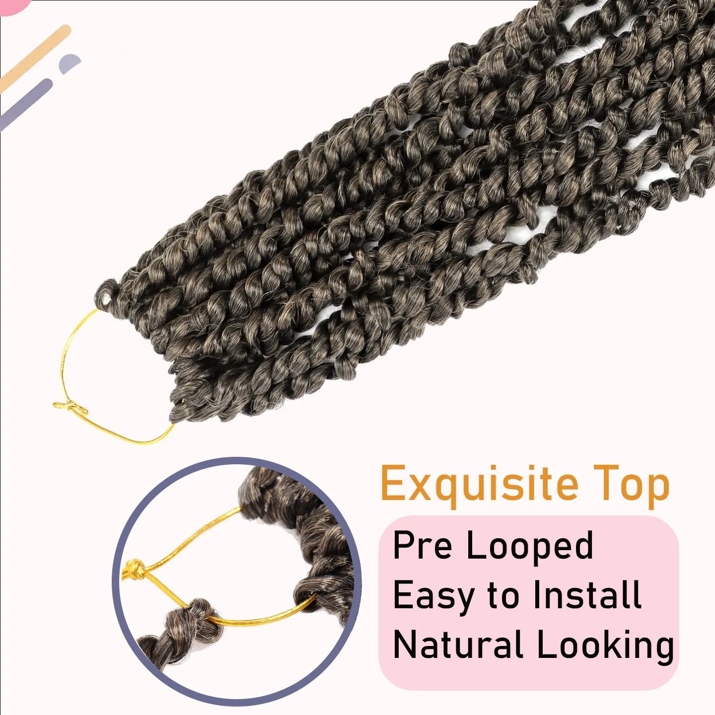 8 Packs Passion Twist Hair 8 Inch Pre-twisted Passion Twist Crochet Hair Pre-looped Crochet Braids Hair for Women Passion Twists Braiding Hair Synthetic Hair Extensions(12Strands/Pack; T1B/27#)