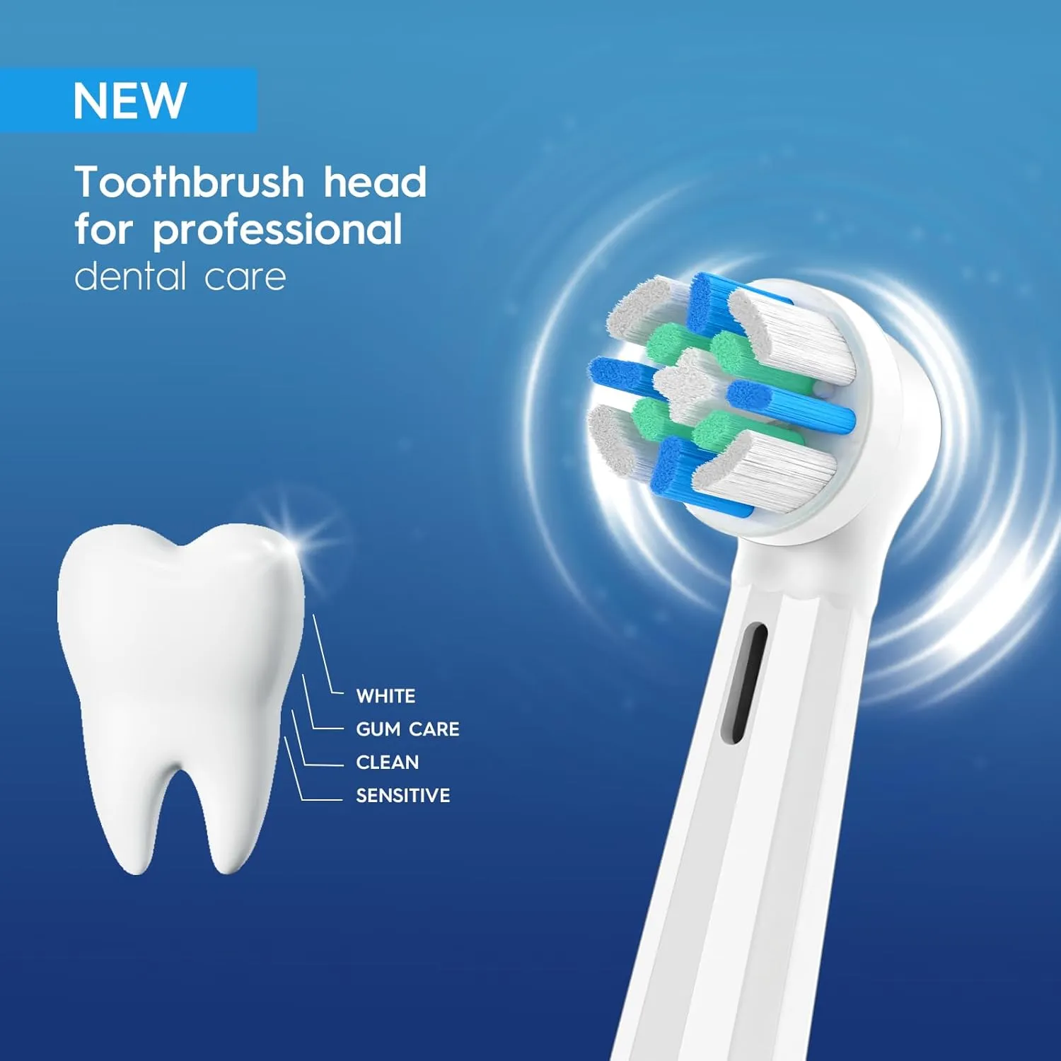 8 Pcs IO Replacement Heads Compatible with Oral b iO 2/3/4/5/6/7/8/9/10 Series Electric Toothbrush, Brush Heads Compatible with Oral B, Intelligent Cleaning for Gum Care and Teeth Clean (Black/White)