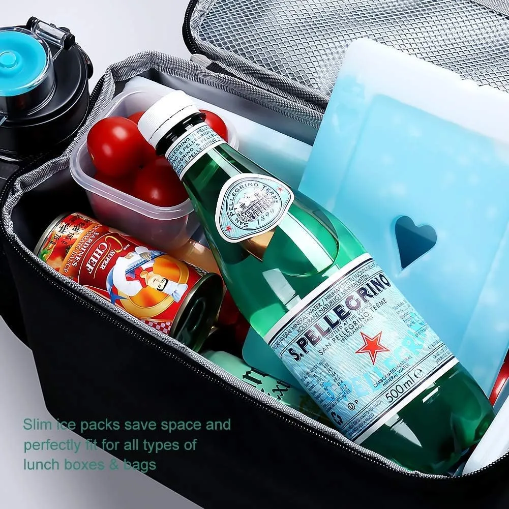 8 x Ice packs for Lunch Box, Freezer Ice packs Slim Long Lasting Cool packs for Lunch Bags and Cooler, Poker Design