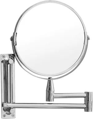 8" Wall Mounted Makeup Mirror, 360° Swivel Extendable Cosmetic Vanity Mirror, 3X Magnifying Double Sided Mirror, Folding Wall Mirror, Bathroom Shaving Mirror