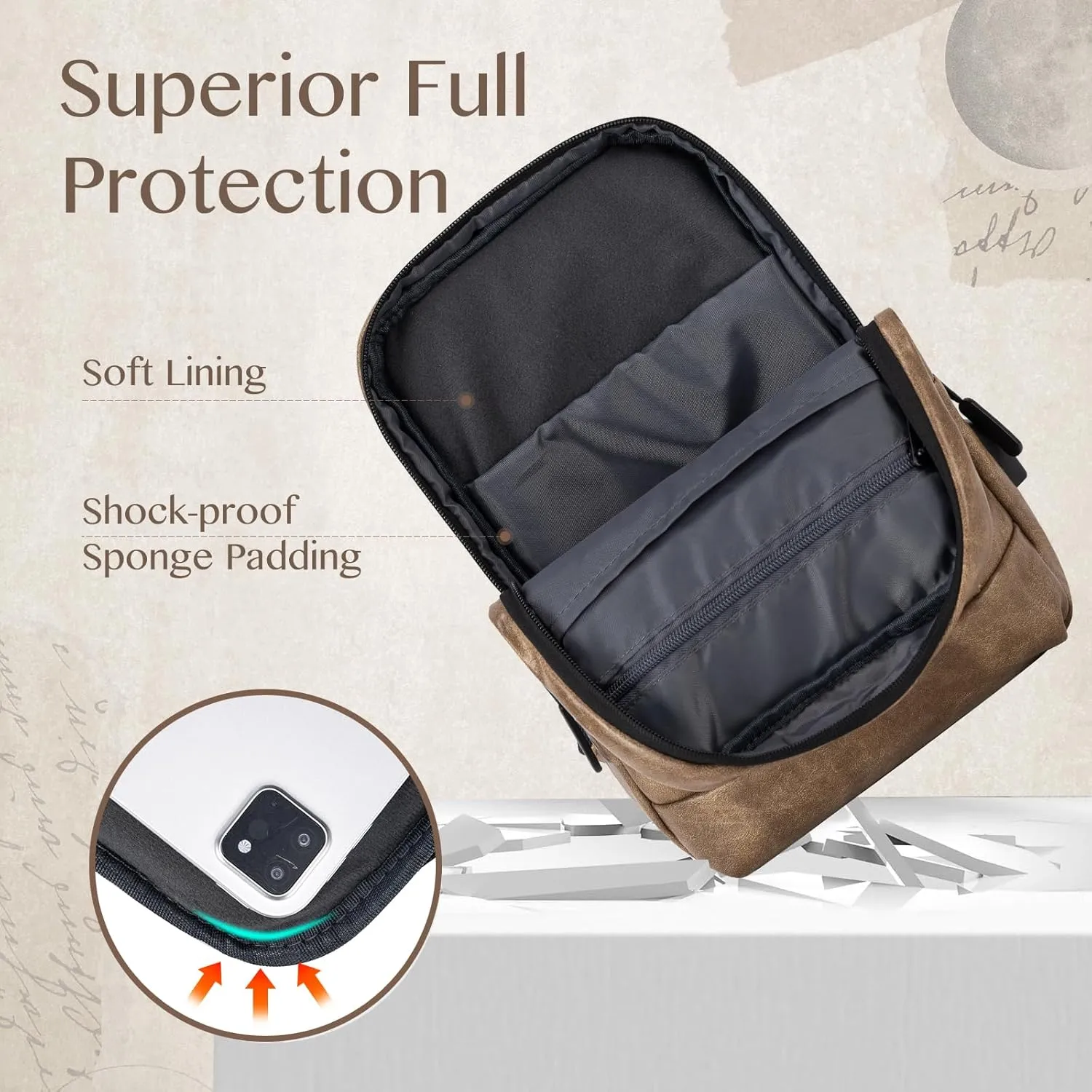 9-11 Inch Tablet Sleeve Bag Handle Carrying Case with Shoulder Strap Fits New 11-inch iPad Pro M4/iPad Air M2, iPad 10th 10.9, iPad 9/8/7th 10.2, iPad Air 5/4th 10.9, Tab S8/S9 11