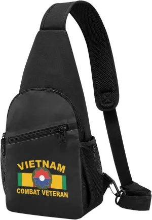 9th Infantry Division Vietnam Combat Veteran Unisex Chest Bag Lightweight Crossbody Shoulder Bag Travel Pocket