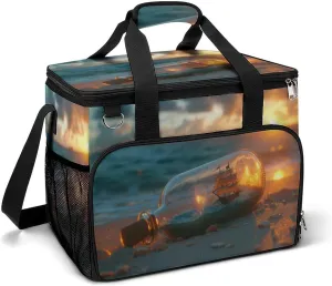 A Bottle Camping Cooler Bags Insulated Beach Cooler Portable Leak Proof Camping Cooler with Shoulder Strap