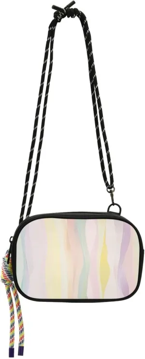 A Vertical Ai Illustration Of Pastel Colors Small Black Crossbody Purse for Women Fashion with Credit Card Slots Black Handbag For Hiking Traveling bolsas de mano para mujer