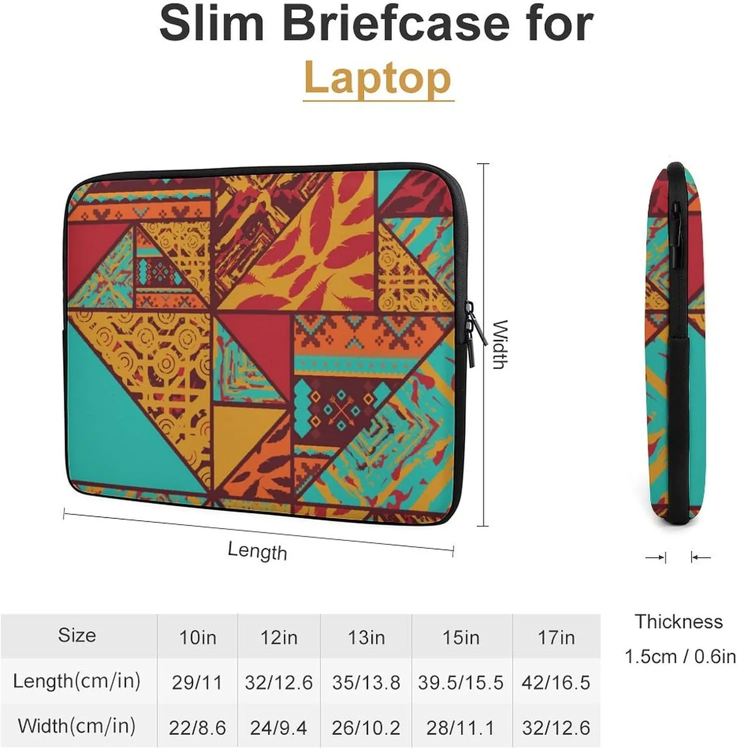 African Native Pattern Laptop Sleeve Case Computer Handbags Briefcase Carrying Bag for 10/12/13/15/17 Inch Laptops