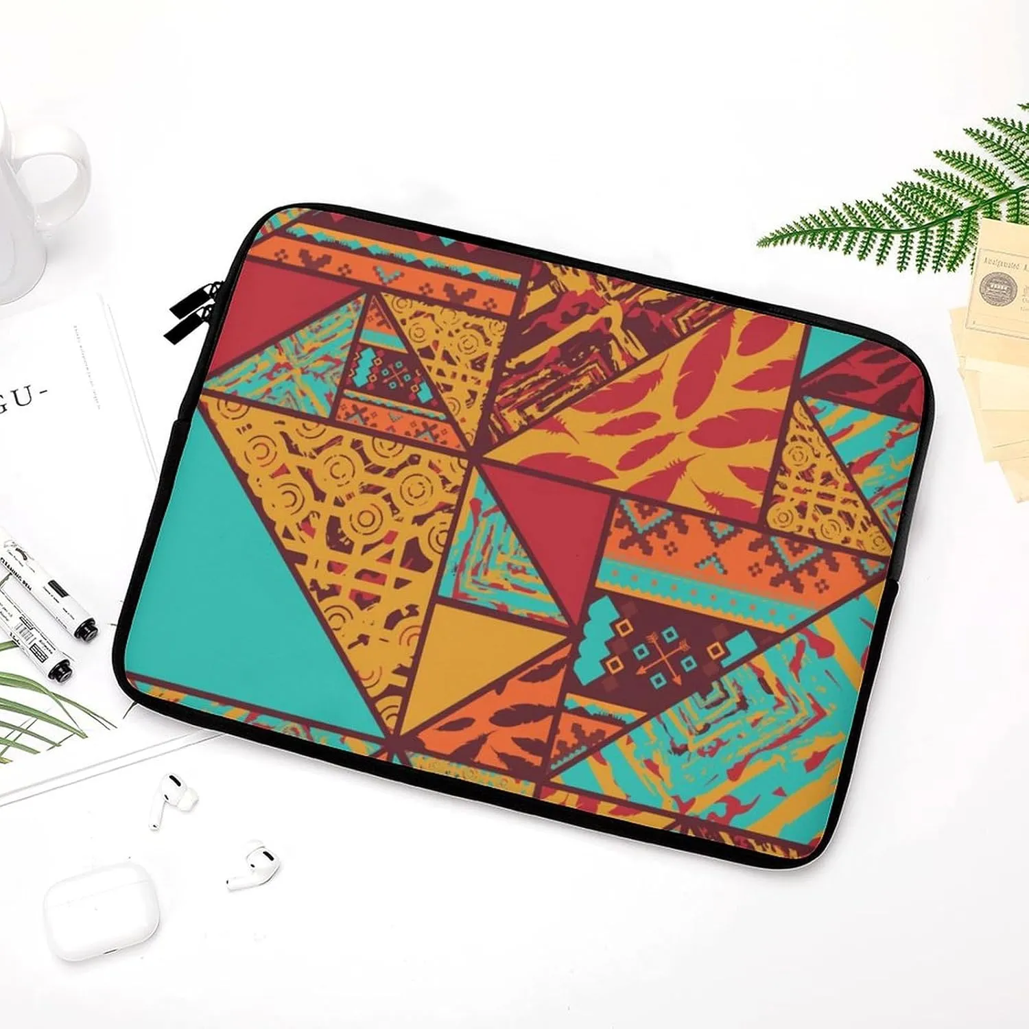 African Native Pattern Laptop Sleeve Case Computer Handbags Briefcase Carrying Bag for 10/12/13/15/17 Inch Laptops