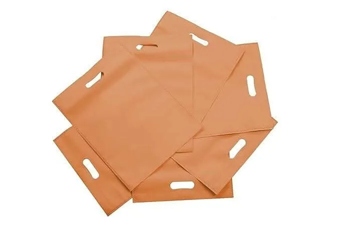 Agrashri Enterprises D Cut Cloth Carry Bags Set (Pack of 50, Beige)