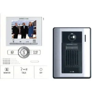 Aiphone JKS-1AED Audio/Video Single-Door Intercom Set with Picture Recording, Includes Master Station with Image Recording, Power Supply, and Surface-Mount Door Station