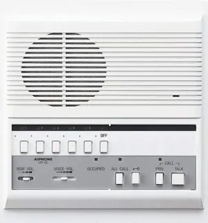 Aiphone LEF-5C Open Voice Selective Call Master Intercom with All-Call and Door-Release Buttons; Semi-Flush Mount; Accepts Up to Five Connecting Door, Sub-Master, or Master Intercoms