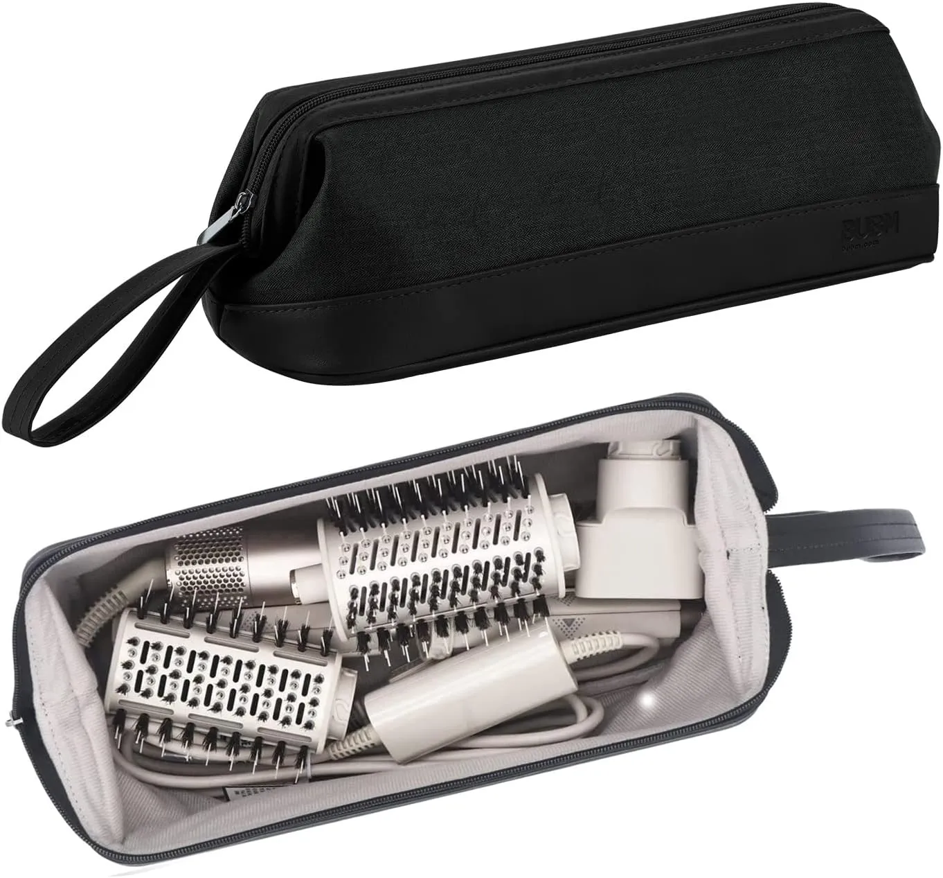 Airwrap Travel Case for Dyson/Shark Flexstyle, Travel Pouch for Complete Styler and Attachments, Travel Bag for Hair Dryer (Black)