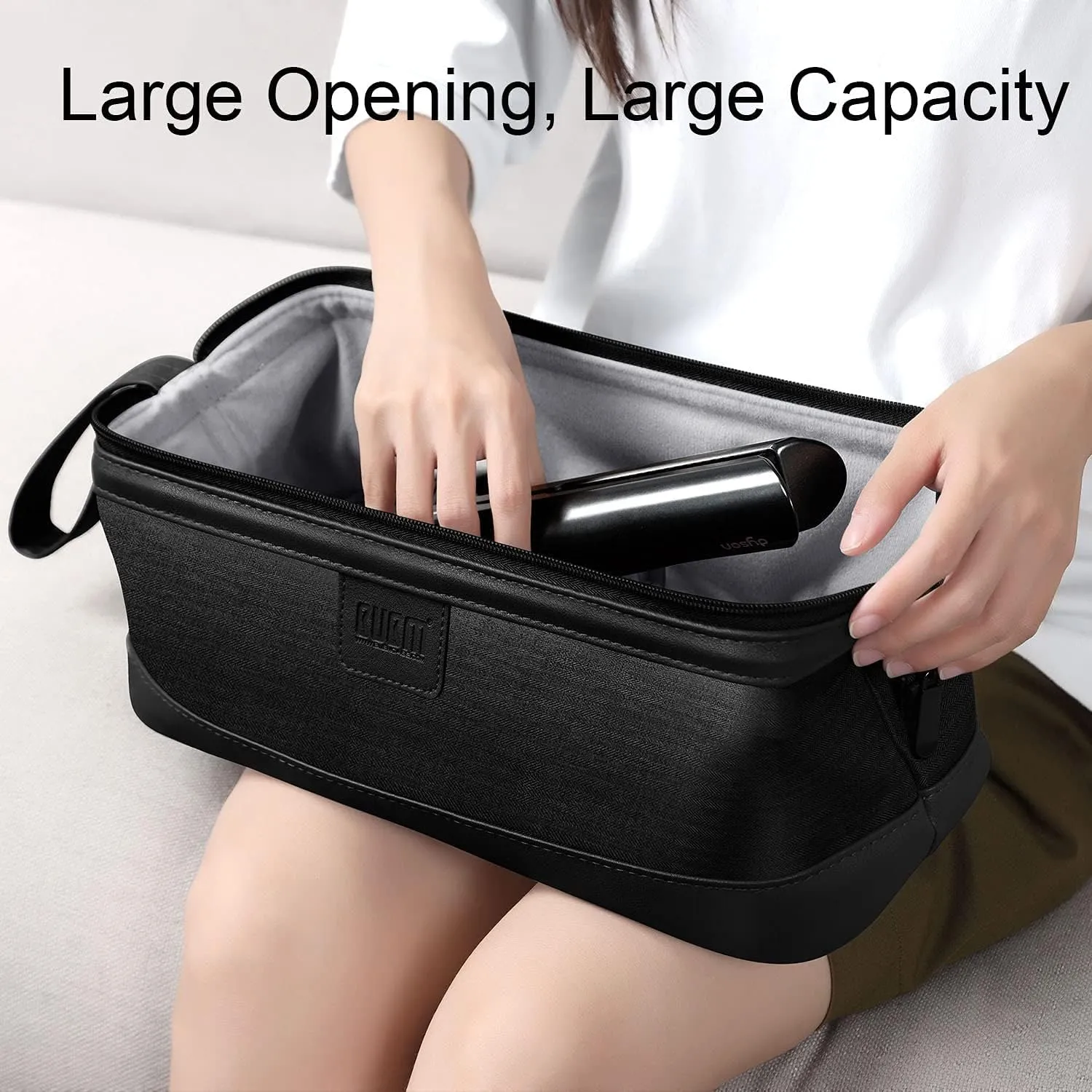 Airwrap Travel Case for Dyson/Shark Flexstyle, Travel Pouch for Complete Styler and Attachments, Travel Bag for Hair Dryer (Black)