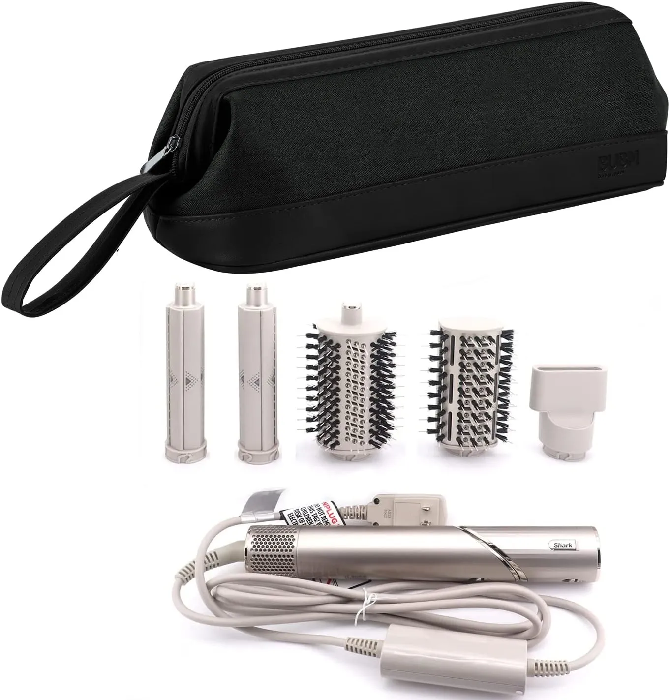 Airwrap Travel Case for Dyson/Shark Flexstyle, Travel Pouch for Complete Styler and Attachments, Travel Bag for Hair Dryer (Black)